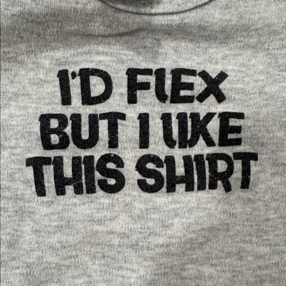 Babi Essential Bodysuit “I’d flex but I like this shirt” Print - Picture 3 of 5